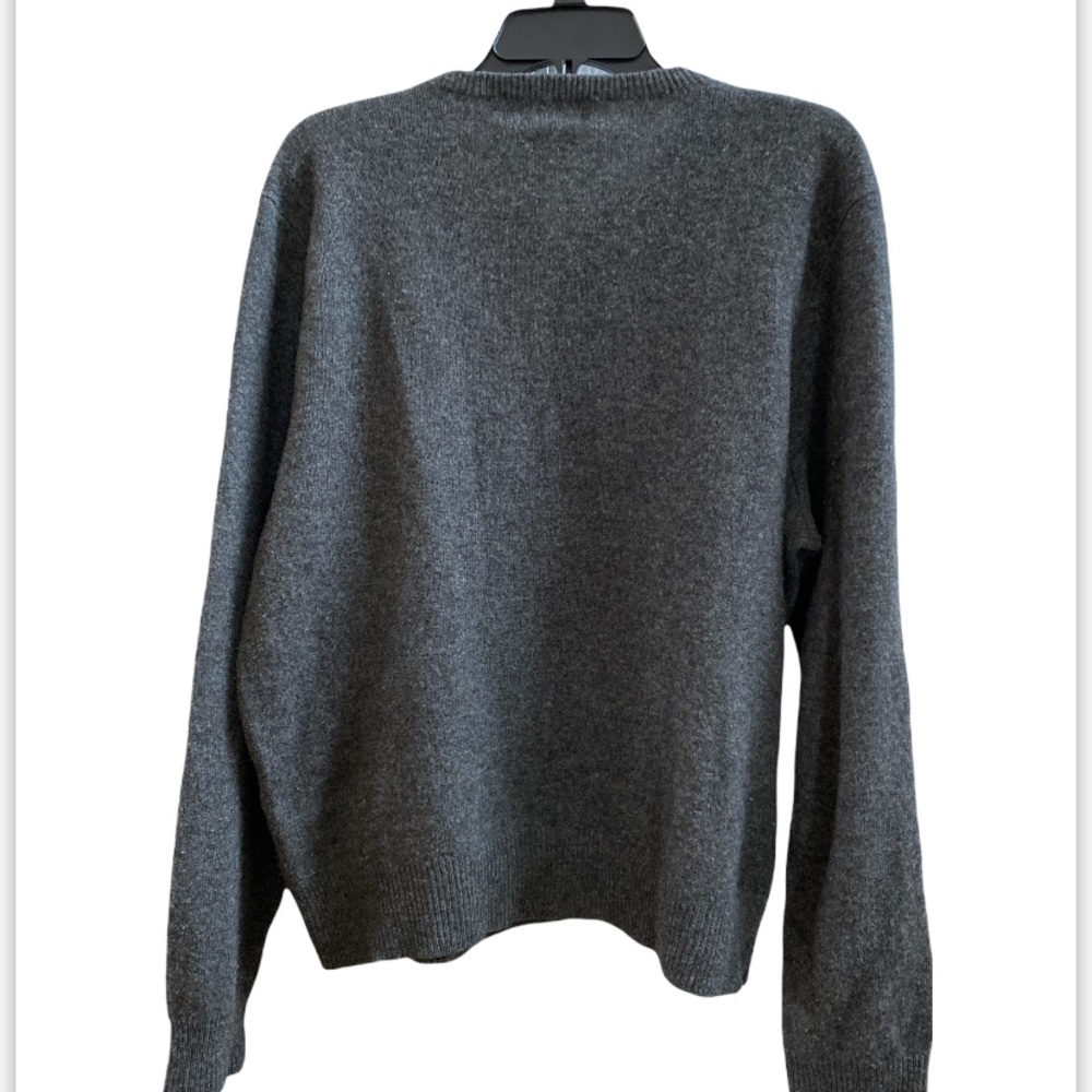 Polo by Ralph Lauren men’s classic V-neck sweater 100% lamb wool gray size XL - Picture 2 of 4